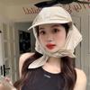 Estilo Japonés Estilo Coreano Moda Combinación Perfecta Cuadros Fresco Cintas Gorra Verano Mujer Protección Solar y Sombrilla Gorra Fotografía Combinación Perfecta