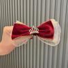 Accesorios para la Cabeza de Bebé Niña Estilo Chino Pinza para el Pelo Infantil Año Nuevo Niña Princesa Moño Borgoña Saludos de Año Nuevo Accesorios para el Cabello Venta al por Mayor