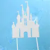 Decoración de Pastel Castillo Tarjeta Insertable Acrílico Castillo Grande Castillo Pequeño Molde de Silicona Castillo de Papel Tarjeta Insertable Bandera Insertable