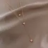 Collar DZ de doble capa con circonita transfronteriza para mujer, único y exquisito, elegante, lujo ligero, versátil, cadena alta para clavícula de gama alta con borlas