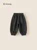 Bangxuan 2026 Invierno Ropa Infantil Forrada de Polar Pantalones para Niños Joggers Rayados Pantalones Largos para Niños Pantalones Deportivos Sueltos para Niños Pequeños