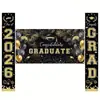 Tela de Fondo para Temporada de Graduación Modelo Nuevo Transfronterizo Felicitaciones Graduado Decoración de Escena de Celebración de Graduación Bandera Colgante