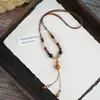 Collar de Cerámica de Jingdezhen con Forma de Pez Caperucita Roja Nuevo Estilo Chino Estilo Étnico Cadena Larga de Lana de Cerámica Accesorios de Estilo Antiguo para Mujeres