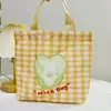 Bolsa de Lona Bolsa de Lona Desenho de Urso Bolsa de Mão Versátil Bolsa para Marmita Bolsa Simples Bolsa para Trabalhador de Escritório