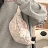 Lona Casual Ombro Bolsa Feminina 2024 Nova Bolsa Crossbody Esportes de Verão Peito Bolsa Cartoon Bonito Mulheres Cintura Bolsa