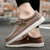 Sapatos Casuais Fashionáveis de Tamanho Grande Transfronteiriços Europeus e Americanos Sapatos Slip-On Loafers Sapatos de Lona para Vela Sapatos Preguiçosos Sapatos Masculinos Tendência