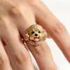 Anel Meow Star SweetSparkling com Gato e Cachorro em Strass, Acessório de Dedo com Design Único e Doce Fofo