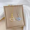[Acero de Titanio] Estilo Fresco Tendencia Cisne Cadena para Clavícula Collar para Mujer Estilo Coreano Casual Estudiante Personalizado Colgante de Cuello Completo de Diamante