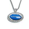 Collar con colgante de gema de tiempo de diamante ovalado de la NFL Fútbol Americano 32 Equipos Green Bay Panthers Collar con nombre del equipo