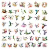 50 Piezas de Pegatinas Transparentes de Colibrí Acuarela para Decorar Fundas de Teléfono, Maletas, iPad, Pegatinas Impermeables Transfronterizas