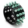 Accesorios de moda europeos y americanos nuevo tres filas color uña puntiaguda exagerado punk pulsera de cuero personalidad tendencia joyería para montar