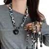 Colar com Pingente Acrílico de Tecido Boêmio Corrente de Clavícula Versátil da Moda Joias Elegantes de Nicho para Mulheres