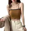 Camisola con Tirante de Hilo para Mujer con Copas Fijas, Anti-Exposición, Hermoso Diseño de Espalda, Adecuada para Usar Sola o en Capas, Top Tubo Sexy