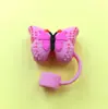 Nuevas Tapas de Popote Stanley Animales Mariposa Silicona de Grado Alimenticio Cubiertas para Popote 10mm Popote Cubiertas de Silicona Mayoreo