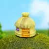 Paisaje en miniatura creativo bonsái adornos pequeños decoración suculenta casa de paja casa jardinería material de paisajismo DIY Casa Pequeña