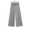 Calça Jeans Casual Longa de Cor Sólida Estilo Retrô Americano para Mulheres, Cintura Baixa, Barra Dobrada, Caimento Solto de Primavera, Perna Larga Reta, Comprimento até o Chão