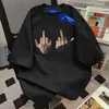 2026 Verão Novo Estilo High Street Estampa de Gesto de Dedo do Meio Unissex Camiseta de Manga Curta 100% Algodão Streetwear Americano Tendência Estilo de Casal