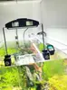 Luminarias LED para Acuario con Altura Ajustable, Cable de Acero Inoxidable Desmontable y Base de Aluminio, Accesorios para Acuario T33 Soporte Pequeño