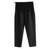 Pantalones de maternidad para verano, pantalones finos y holgados de pierna ancha para mujeres petite, con soporte para el vientre, pantalones rectos de verano talla grande, pantalones capri
