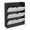 Sapateira de três gavetas com tampa basculante, sapateira para entrada de casa, armário de armazenamento, design ultrafino com tampa basculante, prateleira de armazenamento para entrada, sapateira para corredor