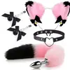 Máscara Sexy, Pasador para Oreja, Tapón Anal, Suministros Femeninos, Juego Sexual de Metal Sm, Set de Cuatro Piezas de Cola de Zorro