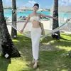 Traje de Banho Tricotado de Três Peças Sexy de Alta Qualidade para Mulheres, Estilo Deusa, Temperamento de Garota Quente, Casual de Praia, Sessão de Fotos Deslumbrante, Estilo Desejo Puro