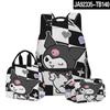 3D Nuevo Producto Impreso Sanrio kuromi kuromi Estudiante Mochila Escolar Bolso para el Almuerzo Estuche para Lápices Set de Tres Piezas