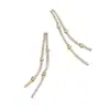 Pendientes de Borla con Circonita Chapados en Oro de 18 Quilates Estilo Minimalista Pendientes de Botón Vintage Diseño Sencillo Pendientes Transfronterizos Europeos y Americanos