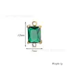 Acero Inoxidable Chapado al Vacío Oro 18K Doble Colgante Cuadrado de Diamante Gota de Agua Zirconia Colgante DIY Collar Pulsera Accesorios de Joyería