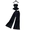 Conjunto de Duas Peças Minimalista para o Trabalho Feminino, Primavera e Verão, Toque de Luxo, Colete Acinturado com Alças Finas, Calça de Cintura Alta Wide Leg