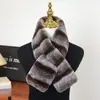 Estilo Novo Outono e Inverno Cachecol de Gola de Pelo Sintético de Visão Coelho para Mulheres Pelúcia Espessa Dupla Face Cruzado Cachecol Quente Moda Versátil Gola de Pelo