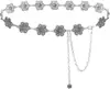 Corrente de Cintura Metálica Vintage Esculpida Versátil Acessório de Cintura para Vestido e Casaco Estilo Étnico Europeu e Americano Ornamento de Cintura Tendência