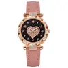 Reloj para mujer para exámenes, reloj decorativo casual grande en forma de corazón, reloj de cuarzo para niñas con incrustaciones de diamantes, reloj para estudiantes al por mayor