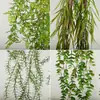Planta de parede com folhas de samambaia artificial para dinheiro, arranjo de cena de parede, folhas de samambaia penduradas, folha de Milão artificial para pendurar na parede