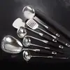 Conjunto de Espátula e Colher de Aço Inoxidável 316 Uso Doméstico Cozinha Cor Preta Cabo de Madeira Ferramentas de Cozinha 304 Utensílios de Cozinha Utensílios de Cozinha de Luxo Leve