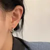 Pendientes de Aro Brillantes con Forma de Estrella de Cuatro Puntas, Lujo Ligero, Estilo de Gama Alta, Diseño de Nicho Moderno, Pendientes de Aro Versátiles, Metal Minimalista