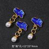 Esmalte Cloisonné Goteo de Aceite Diamante Perla Hoja de Loto Color Conservante Hebilla de Seguridad Colgante Accesorio DIY Perla Pequeña Broche para Ropa
