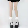 Meias de Renda Lolita Finas Doces Estilo Ballet Meias Brancas para Panturrilha Meias Lolita para Primavera e Outono Meias para Botas JK