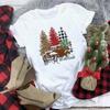 Acredite na Magia do Natal Camiseta Estampa Boneco de Neve Feminina
