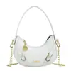 Bolso Nuevo Estilo Coreano para Niña Luna Bolso de Hombro Piel de Cocodrilo Texturizado Piedra Bolso Cruzado para Hombro