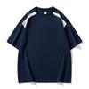 Camiseta Masculina de Manga Curta Estilo Americano, Marca Tendência de Verão, Modelagem Solta para Adolescentes, Design Color-Blocking, Top Esportivo Estilo Ins, Elegante de Meia Manga