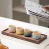 Juego de Regalo Caja de Tazas con Gradiente de Cuatro Colores Jingxiushanhe, Productos Culturales y Creativos de la Ciudad Prohibida, Taza de Cerámica de Tendencia Nacional, Regalo para Personas Mayores y Padres