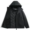 Jaqueta Três-Em-Um Removível Outono e Inverno Duas Peças Corta-Vento Outdoor Jaqueta Masculina Repelente à Água Tamanho Grande Jaqueta para Montanhismo