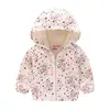 Chaqueta para niños y niñas, primavera y otoño, gorro fino, camisa con cremallera de moda bonita para bebés, abrigo para niños