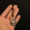 Llavero de latón con doce signos del zodíaco, nube auspiciosa, estilo nacional, marca de la suerte, colgante para bolso de hombre y mujer, adorno para llave de coche.
