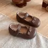 Zapatos de Cuero para Niñas 2026 Primavera y Otoño Nuevos Estilo Coreano Zapatos de Princesa para Niños Suela Suave Zapatos Planos para Bebé Niña con Lazo