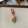 Lindo llavero de ramo de sol de dibujos animados corazón de niña accesorios de plantas regalo para mochila de niña colgante de dibujos animados