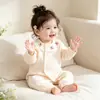 Body de algodón puro clase A para bebé, mameluco para recién nacido, ropa para gatear, primavera y otoño, estampado floral pequeño para bebé niña, capa base ajustada, invierno
