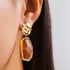 Pendientes de perlas de imitación barrocas irregulares transfronterizos europeos y americanos con diseño plisado de metal líquido Sense