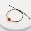 TikTok Libro Rojo Celebridad de Internet Explosiones Collar de Ágata Natural Tejido a Mano Pulsera de Frijol Acacia para Pareja Cadena para el Cuello de Frijol Rojo